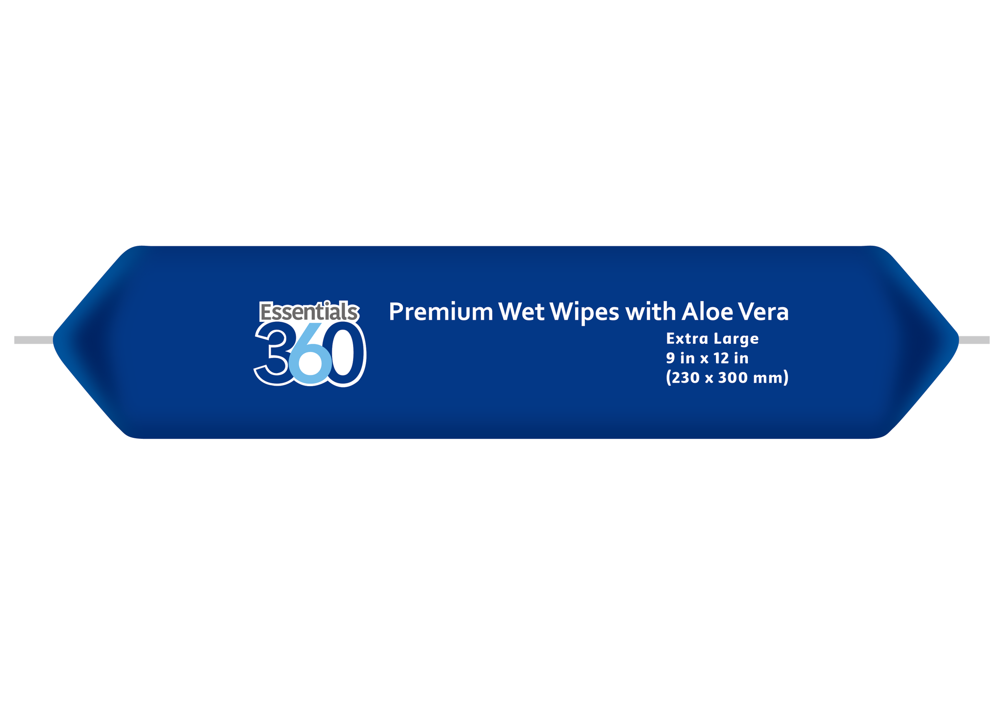 Essentials 360 Aloe Vera Wet Wipes in a Resealable Package