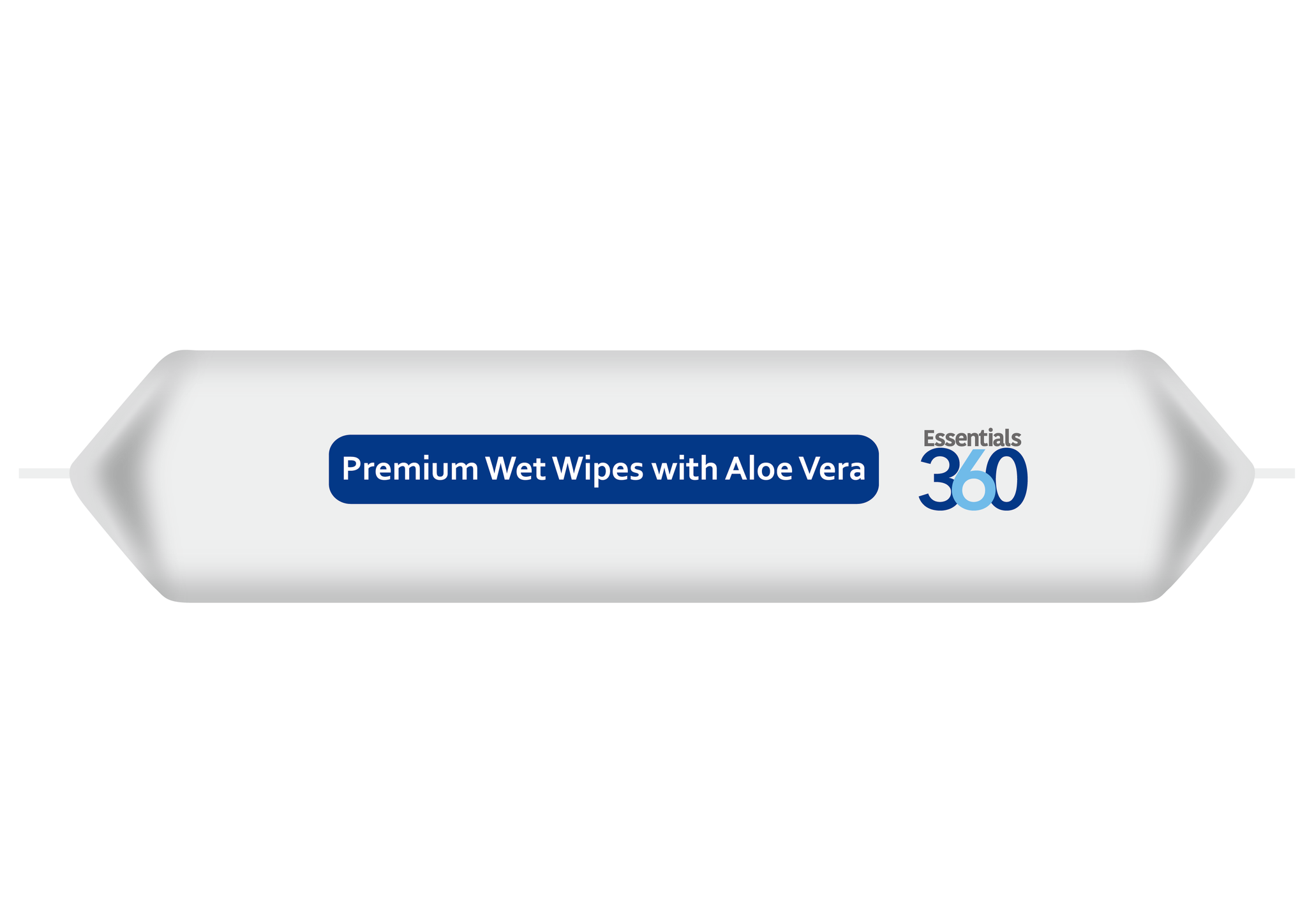 Essentials 360 Aloe Vera Wet Wipes in a Resealable Package